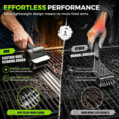 GrillSpin™ Portable Electric BBQ Grill Cleaning Brush