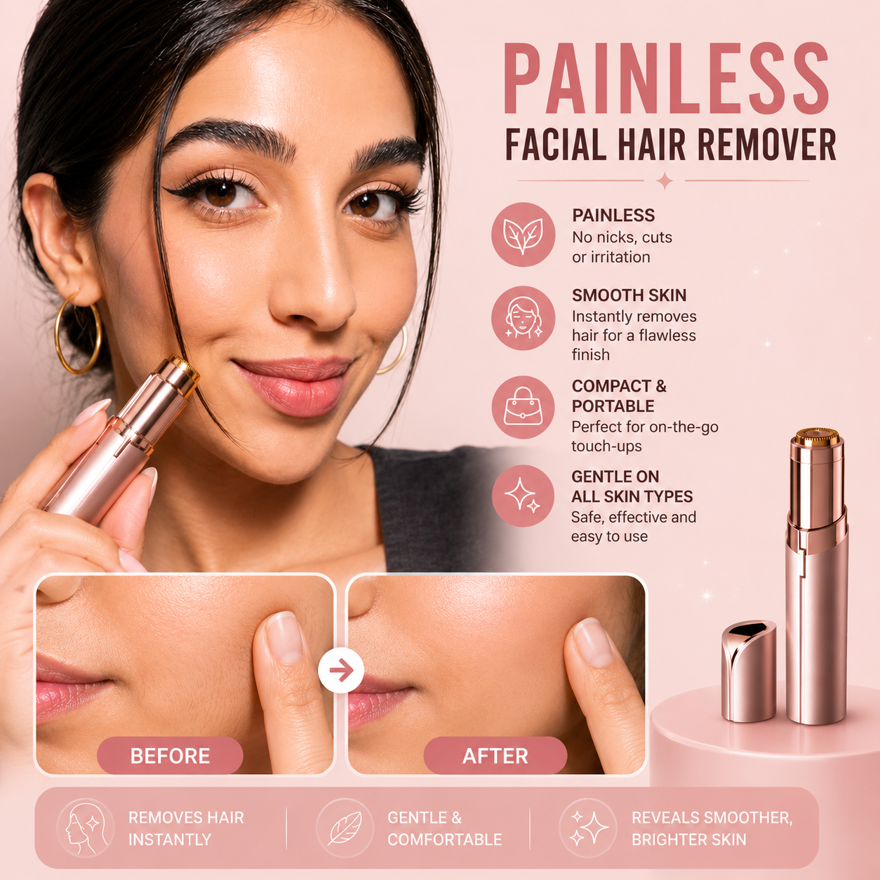 Painless Facial Hair Remover for Women