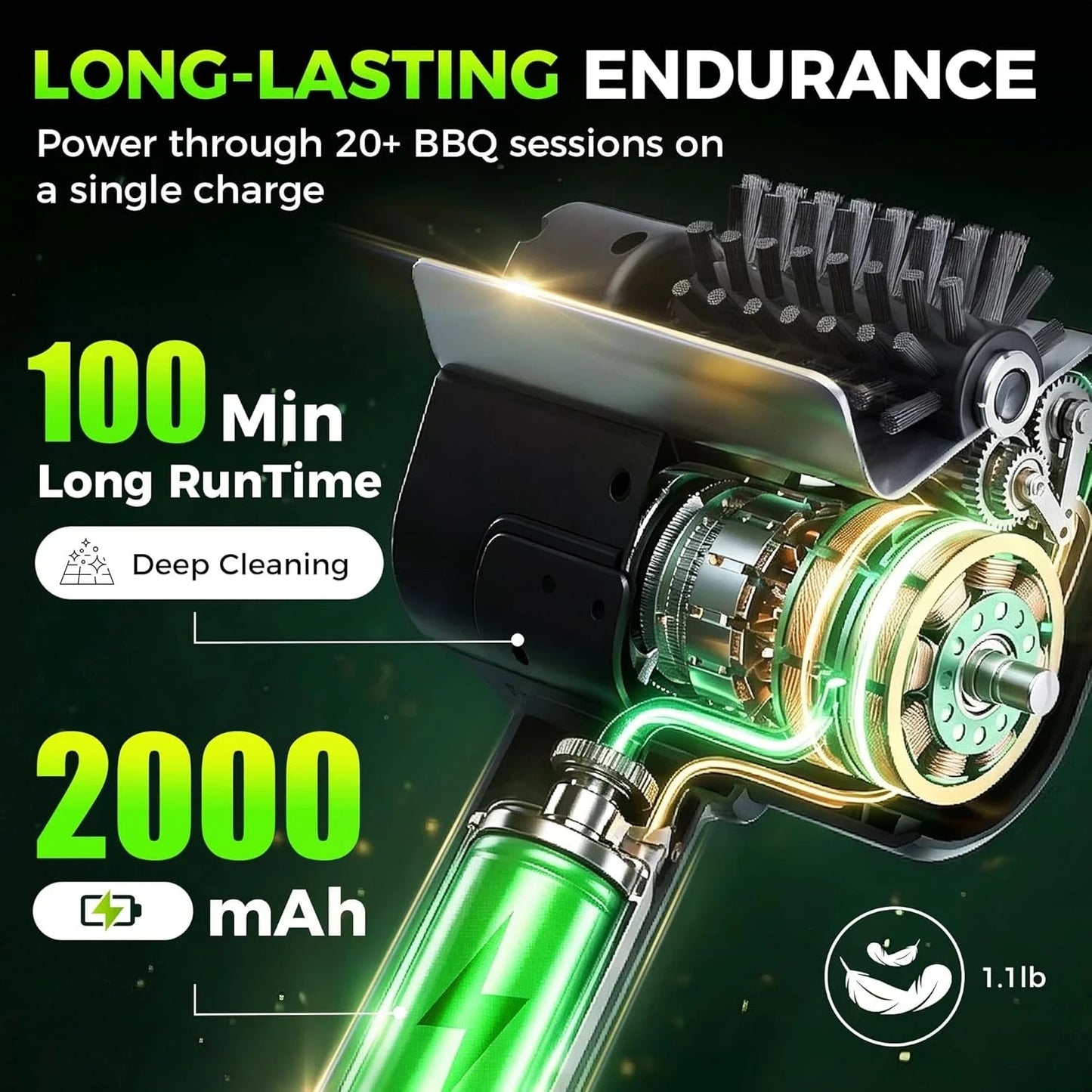 GrillSpin™ Portable Electric BBQ Grill Cleaning Brush