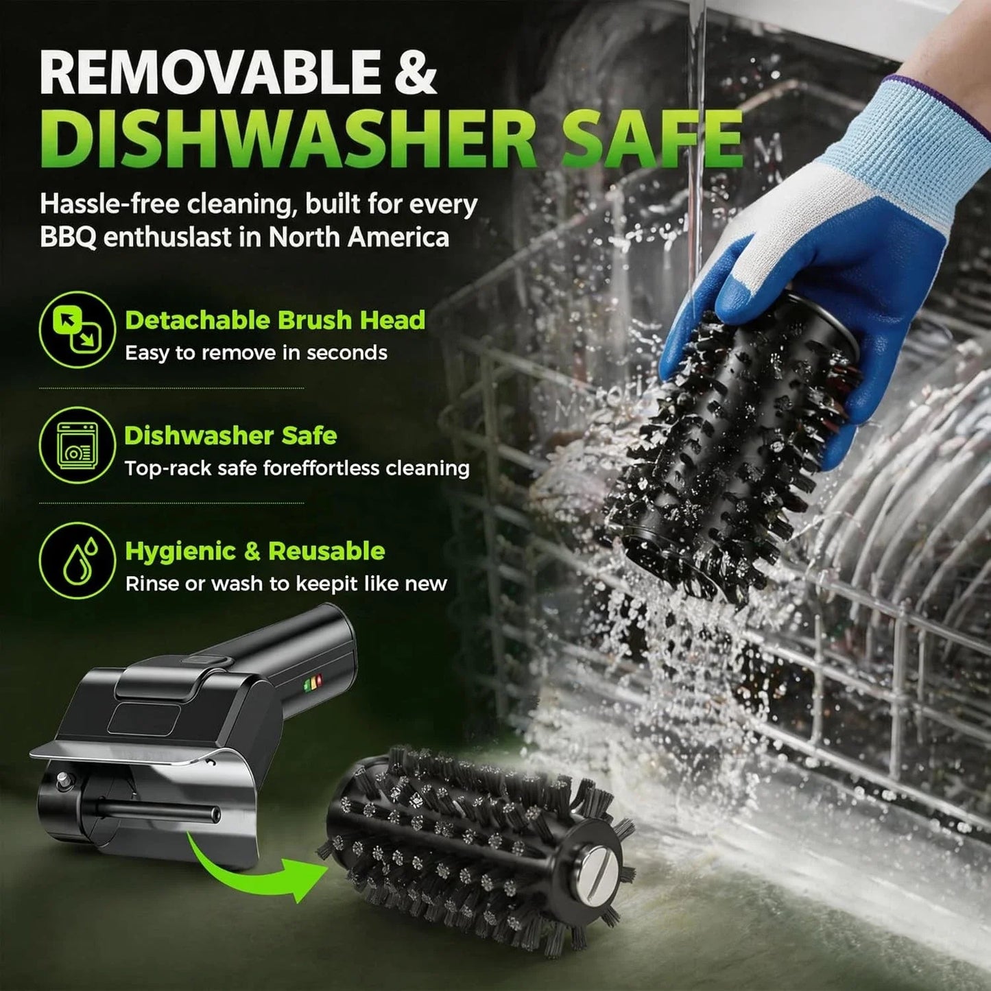 GrillSpin™ Portable Electric BBQ Grill Cleaning Brush